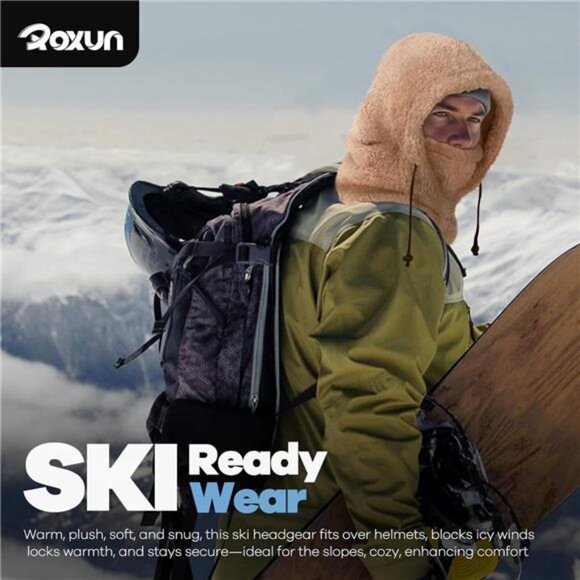 Ski Mask Fleece Balaclava Camel - Picture 4 of 7